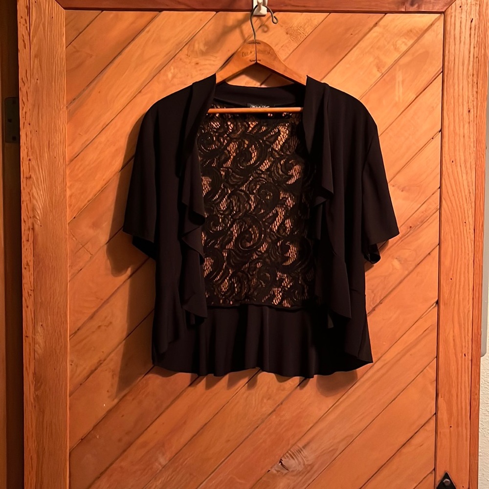 Short black lacey shrug